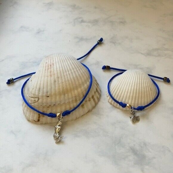 Mommy & Me Mermaid shape bracelet & earrings set - Picture 2 of 10